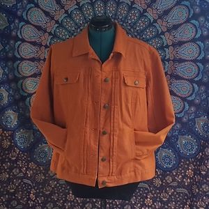 Rust orange denim jacket